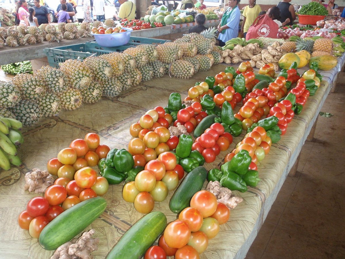 Fresh local ingredients sourced for Falaleu Deli, supporting sustainable island living.